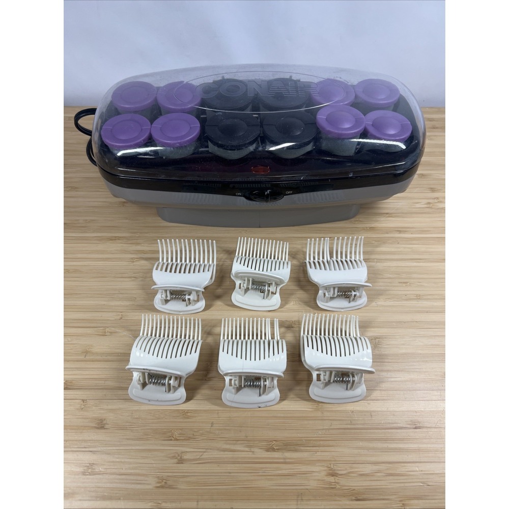 Conair CHV14JXRW‎ Hot Rollers Set 14 Heated Curlers w/ 6 Clips Wax Core